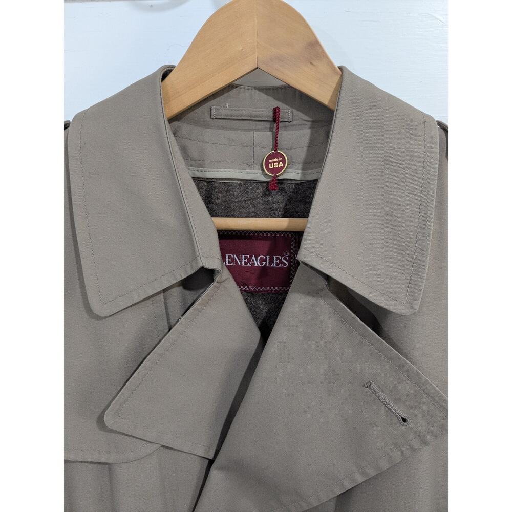 Vtg Gleneagles x Wallachs Trench Coat 40R NWT Made in USA Dark Academia Khaki